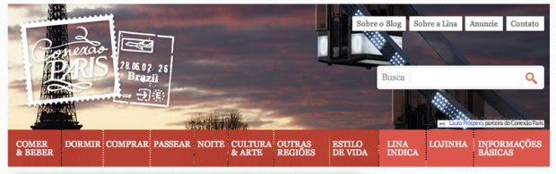 As categorias garantem organização para abordar vários assuntos relacionado ao tema Paris. 